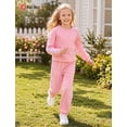thumbnail image 5 of PatPat Girls Clothes 2 Piece Outfit Set Long Sleeve Top Pants Floral Side Print Pink 10-11Y, 5 of 13
