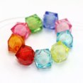 thumbnail image 2 of U8MO 100 Mixed Color Acrylic Faceted Cube Beads 10mm "Bead in Bead", 2 of 5