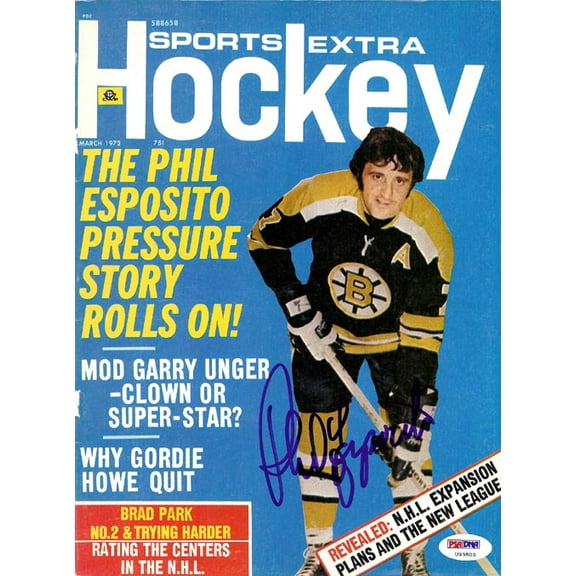Phil Esposito Autographed Sports Extra Hockey Magazine Cover Boston Bruins PSA/DNA #U93809