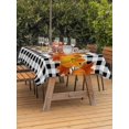 thumbnail image 2 of Outdoor Tablecloth with Umbrella Hole and Zipper, Fall Rectangle Table Cloth 54x80 Inch Waterproof Tablecloth, Thanksgiving Pumpkins Maple Leaf Plaid Picnic Table Cover for Patio Camping, 2 of 7