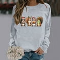 thumbnail image 2 of Fiaer Christmas Sweatshirts for Women Squirrel Christmas Pullover Xmas No Hooded Hoodie Cute Graphic Long Sleeve Plus Size Tops Grey XL, 2 of 6