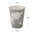 thumbnail image 3 of Tazas de café grandes desechables compostables World Art de 12 oz, caja de 1000 unidades, vaso de papel caliente renovable, forro de PLA a base de plantas, codificado por colores, 3 of 9