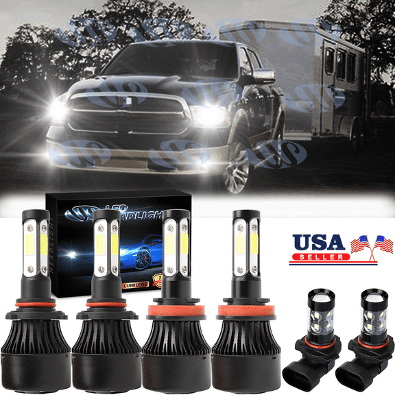 For 2016-18 Dodge RAM 1500 2500 4-Side Combo Led Headlight Hi/Lo Fog light Bulbs