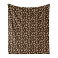 thumbnail image 1 of Leaves Soft Flannel Fleece Throw Blanket, Autumn Leaves Pattern in Earth Tones, Cozy Plush for Indoor and Outdoor Use, 60" x 80", Cocoa Champagne, by Ambesonne, 1 of 5