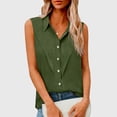 thumbnail image 2 of Kukoosong Women's Button Down Shirts Lapel Sleeveless Work Blouses Collared Tank Tops, 2 of 7