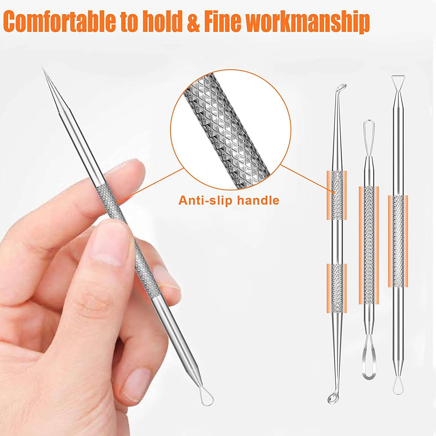 Blackhead Remover Tool, Ybaoo 11Pcs Pimple Popper Tool Kit, Ingrown Hair  Removal Kit,Acne Extractor,Zit Popper,Comedone Extraction,Blemish Whitehead