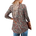 thumbnail image 6 of Traleubie Womens Plus Size Tunic Tops Wrap Shirts New Spring Autumn Casual Long Sleeve V Neck Botton Up Floral Henley Blouses for Leggings Loose Fit Flattering Tunic Tees Ruched Blouses Clothes L-4XL, 6 of 8