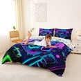 thumbnail image 2 of Erosebridal Neon Gamepad Print Queen Duvet Cover Set for Boys, Gaming Gamer Bedding, Gamepad Reversible, 1 Duvet Cover and 2 Pillowcases (No Comforter), 2 of 5