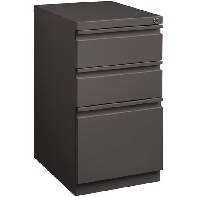 Bowery Hill 20" 3-Drawer Modern Metal Mobile Pedestal Filing Cabinet in Espresso