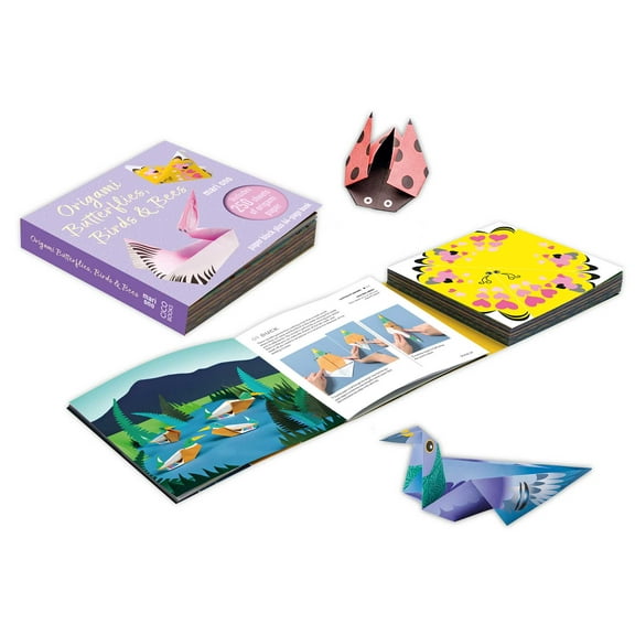 Origami Butterflies, Birds & Bees : Paper block plus 64-page book (Paperback)