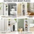 thumbnail image 7 of Small Bathroom Storage Cabinet Corner, Floor Cabinet with Adjustable Shelves, Freestanding Narrow Bathroom Toilet Paper Organizers for Small Spaces (White), 7 of 7