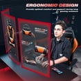 thumbnail image 6 of Homall Gaming Chair Office Chair High Back Racing Computer Chair PU Leather Adjustable Seat Height Swivel Chair Ergonomic Executive Chair with Headrest, Orange, 6 of 8