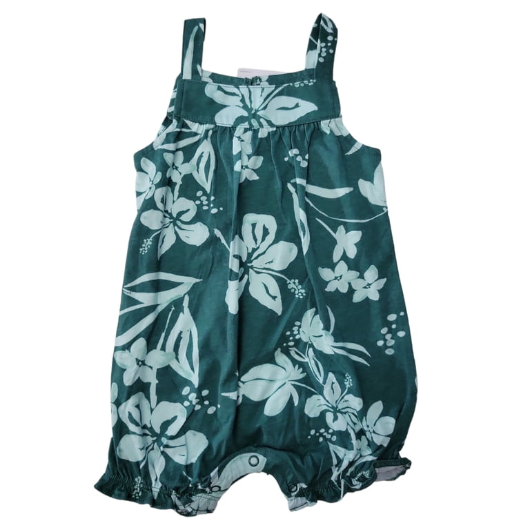 carters green floral dress Carter's Infant/Toddler Girl's 2 Piece and Romper Outfit Set (Green Floral, 9M) strappy sandal