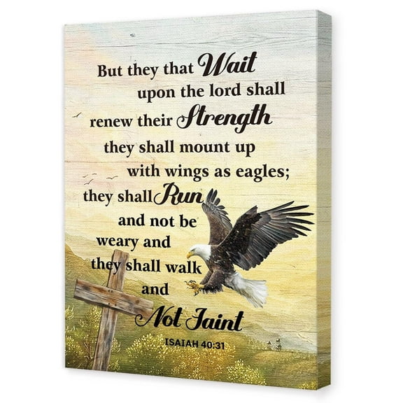 Isaiah 40:31 But They that Wait Upon the Lord Wall Art poster Religious Bible Verse Wall Decor,Scripture Canvas Wall Art for Christian Home Office Church poster