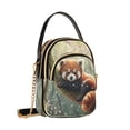 thumbnail image 2 of DIXRUYEE Cross Body Fashion Shoulder Waist Purse Bags Blossoming Red Panda Pocket Handbags, 2 of 7