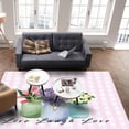thumbnail image 3 of Area Rugs Indoor Non-Slip Rectangle Rug 5x8 Ft Farmhouse Flower Floral Lavender Vase Pink Plaid Rug Rubber Backing Floor Mats Non Shedding Home Decor Carpet for Entryway Living Room, 3 of 8