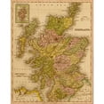 thumbnail image 2 of Vintage Maps 12x14 Black Modern Framed Museum Art Print Titled - Scotland 1844, 2 of 4