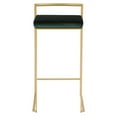 thumbnail image 6 of Fuji Contemporary-Glam Stackable Barstool in Gold with Green Velvet Cushion by LumiSource - Set of 2, 6 of 7