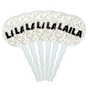 Laila Cupcake Picks Toppers - Set of 6 - Mutlicolored Speckles
