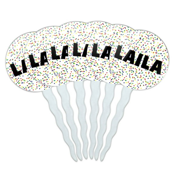 Laila Cupcake Picks Toppers - Set of 6 - Mutlicolored Speckles