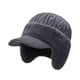 thumbnail image 5 of Gorro de invierno para hombre con orejeras, resistente al viento y con visera, ideal para caminar y trotar. Regalo para papá. Gris, 5 of 10