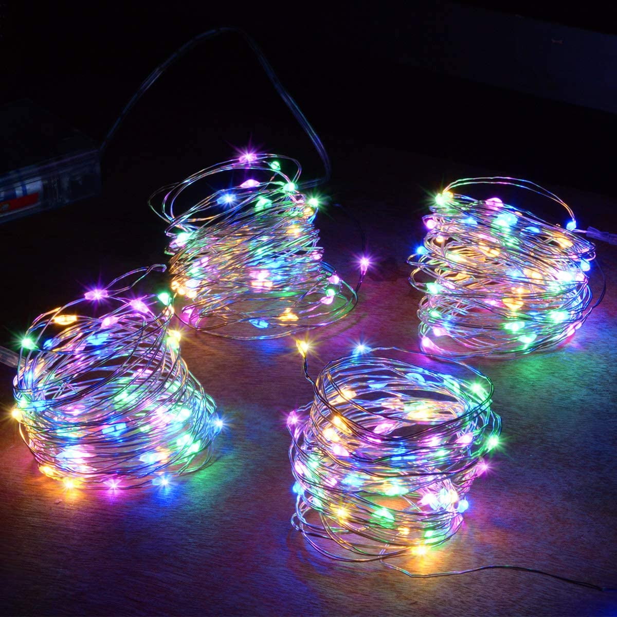 Multicolor Christmas Tree Lights NEW Indoor LED Battery String Lights White 