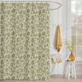thumbnail image 3 of Shower Curtain Green Floral Silhouette Shower Curtains for Bathroom Decor, Waterproof Polyester Shower Curtain Set with Hooks, Small Stall Size 36" x 72" Vintage Spring Flower, 3 of 9
