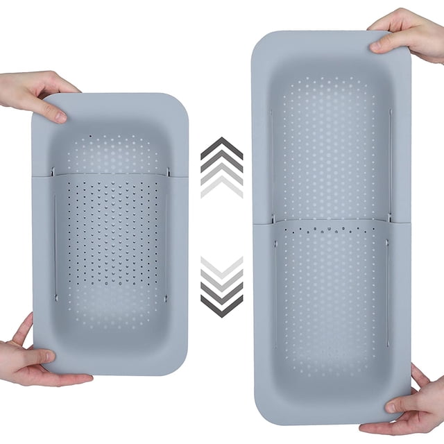 Cesta coladora para fregadero - Lave verduras y frutas, escurra pasta cocida y platos secos - Extensible - New Home Kitchen Essentials Fokelyi WRMH-1191-1