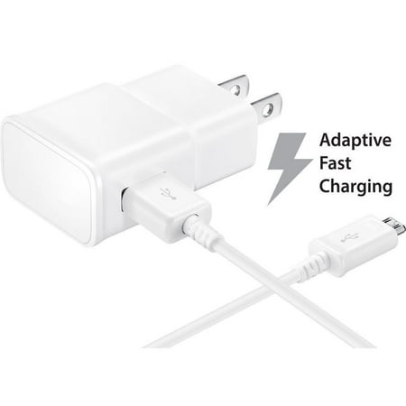 OEM Quick Fast Charger For Samsung Galaxy S6 Cell Phones [Wall Charger + 5 FT Micro USB Cable] - AFC uses dual voltages for up to 50% faster charging! - Bulk Packaging - (Best Way To Bulk Up Fast)