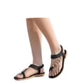 thumbnail image 3 of Bibifish Womens Flat Sandals Bohemian Thong Elastic Slingback Flat Sandals Ladies Summer Everyday Casual Street Wear Flat Sandals, 3 of 9