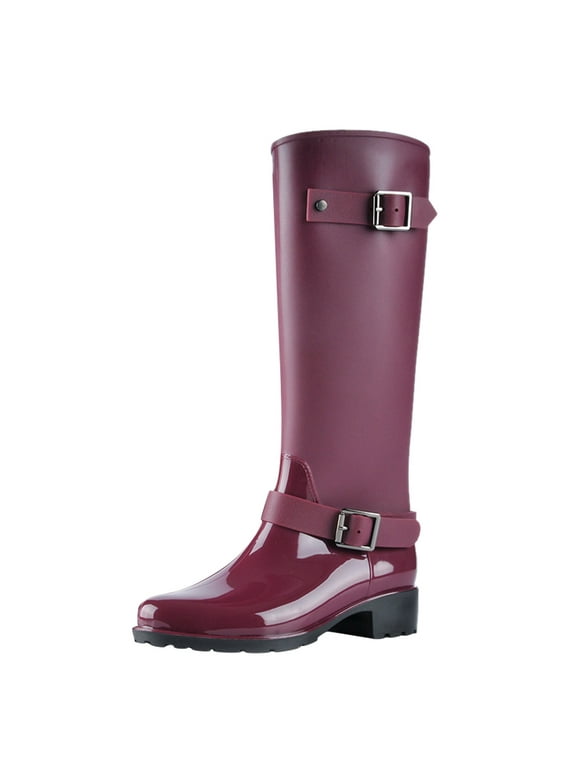 Ladies Knee Rain Boots