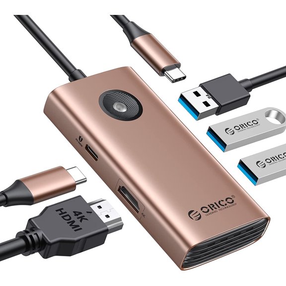 ORICO Docking Station for Laptop,5 in 1 USB C HUb Usb C Docking Station with 4K HDMI, 60W PD Fast Charging, USB 3.0 5 Gbps and 2 USB 2.0 Data Ports USB C Dock Compatible with MacBook Air, MacBook Pro