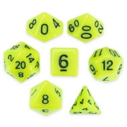 Wiz Dice Sticky Ichor Set of 7 Polyhedral Dice in Display Case-Solid Neon Green