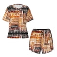 thumbnail image 4 of Picia Hand Drawn Vintage Coffee Pajamas Sets for Women Soft Short-Sleeved Pjs with Lounge Shorts Two Piece Sleepwear-Large, 4 of 9
