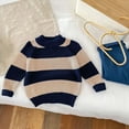 thumbnail image 4 of Jalioing Kids Striped Sweaters Girls Boys Crew Neck Long Sleeve Slim Sweater Tops Fall Cute Knit Shirts, 4 of 6