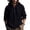 Y2-Black, variant on Linen Shirts for Men Quarter Button Down Hooded Shirt Long Sleeves V Neck Hoodie Loose Fit Casual Boho Lightweight Breathable Tops,Black XL