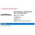 thumbnail image 2 of Rear Wiper Blade - Compatible with 2013 - 2016 GMC Acadia 2014 2015, 2 of 2