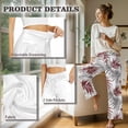 thumbnail image 6 of Psesaysky Womens Elastic Waisted Palazzo Pants Casual Wide Leg Pants Tropical Palm Leaves Printed Long Lounge Pant Trousers with Pocket, Size M, 6 of 7