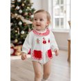 thumbnail image 3 of Miaouyo Infant Baby Girls Christmas Fall Romper 0 3 6 12 18 Months Long Sleeve Crew Neck Dots Embroidery Gingerbread Man Bodysuit Clothes for Casual Daily, 3 of 9