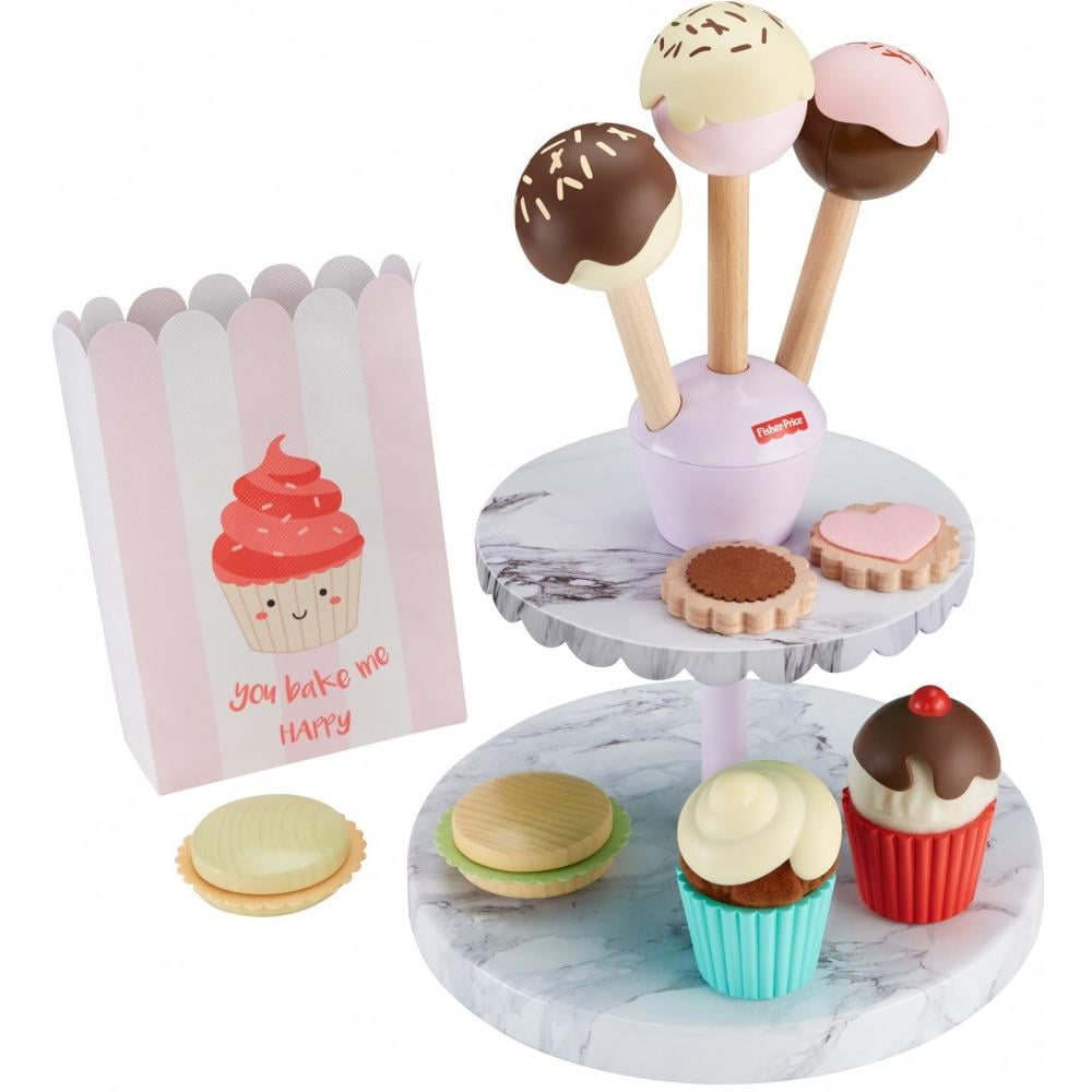 Pretend Play Age 3+ Melissa & Doug Colourful Wooden Bake & Decorate Cupcake Set 