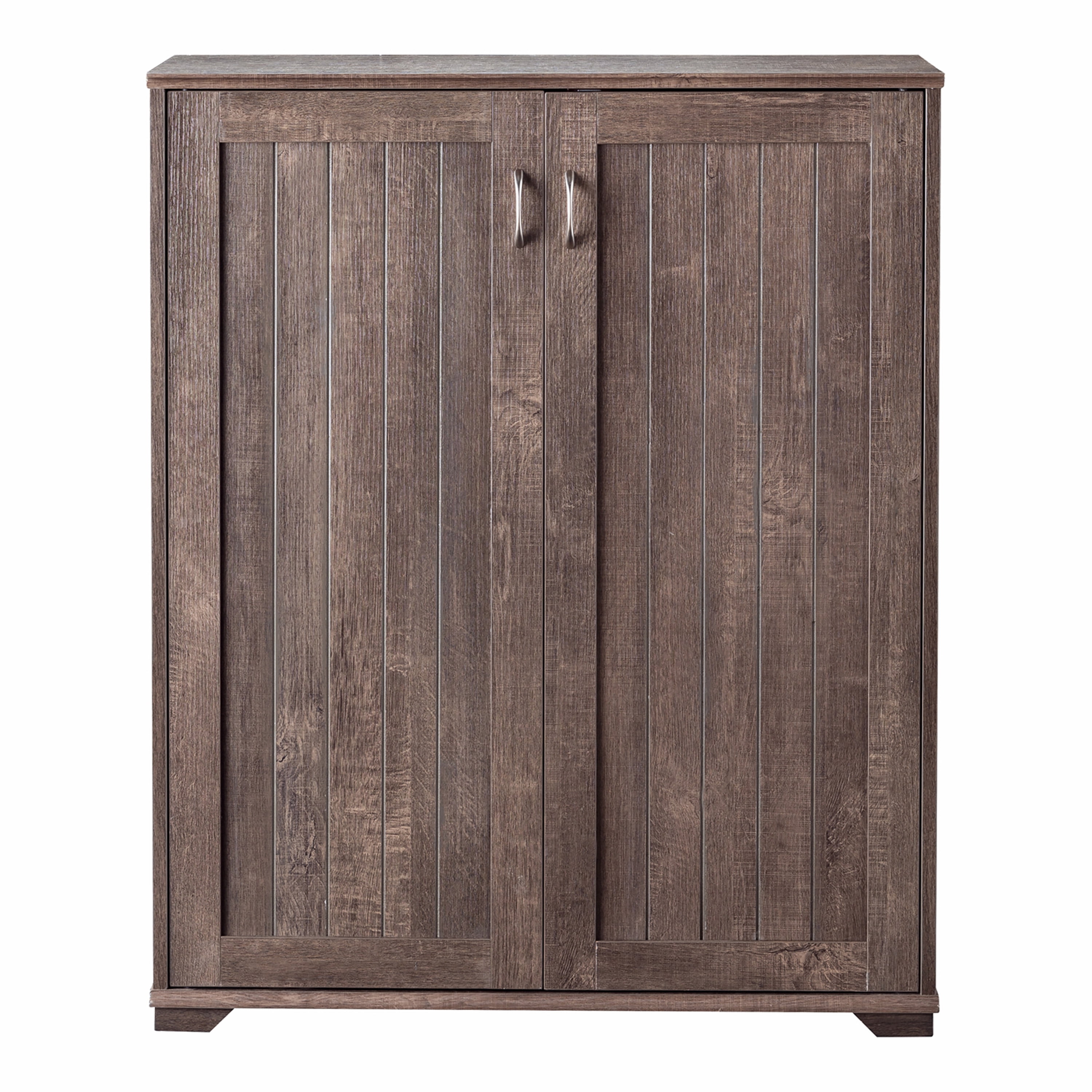 Furniture of America Dilon 2-Door Shoe Cabinet, Walnut Oak