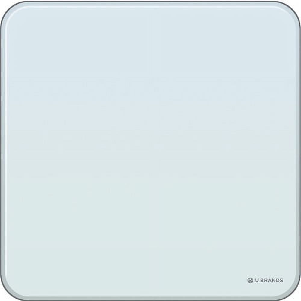 U Brands Square Magnetic Glass Dry Erase Board 12 x 12" Frameless (2343U00-01) Frosted White Temp
