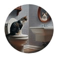 thumbnail image 4 of WYYP Cute Cat Round Tablecloth - Great for Home Kitchen/Parties/Holiday Dinner - 100% Polyester Fiber - Mother's Day Tablecloth White, 4 of 8