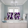 thumbnail image 3 of Purple Stripe Kitchen Curtains Small Short 39 Inch Length, Black Grey White Gradient Striped Geometric Grommet Bedroom Living Room Curtains, Light Filtering Cafe Curtain Drapes 2 Panels Set 55''x39'', 3 of 9