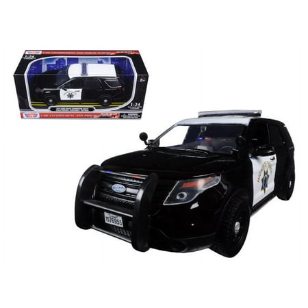 2015 Ford Interceptor Police Utility California Highway Patrol (CHP) Black White 1 24 Diecast Model Car by Motormax