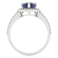 thumbnail image 4 of Halo Engagement Ring for Women - 2.36ct Simulated Blue Sapphire in 18K White Gold Promise Ring, 4 of 6