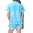 thumbnail image 4 of RMGVDSD Spring Girls Pajamas Short Set Girls' Heart Printed Pajamas Short Sleeved Button Down Shirt Tops Shorts Sleepwear Set Soft Pj Set Loungewear, 4 of 4