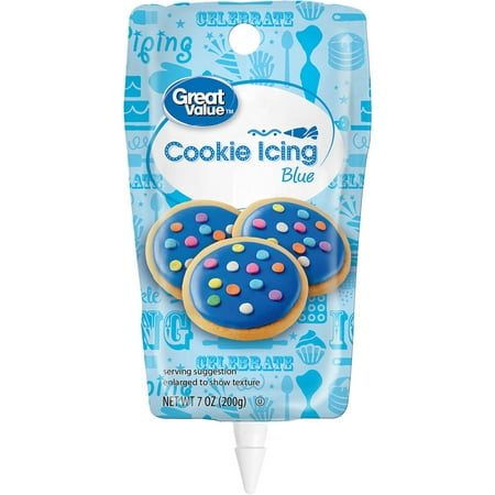 (3 Pack) Great Value Cookie Icing, Blue, 7 oz (Best Gingerbread Cookie Icing Recipe)