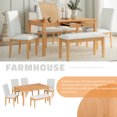 thumbnail image 6 of Harper & Bright Designs 6 Piece Dining Table Set with Bench for 6Table, Kitchen Table Set with Storage Drawer and 4 Upholstered Dining Chairs, Natural+Beige, 6 of 17