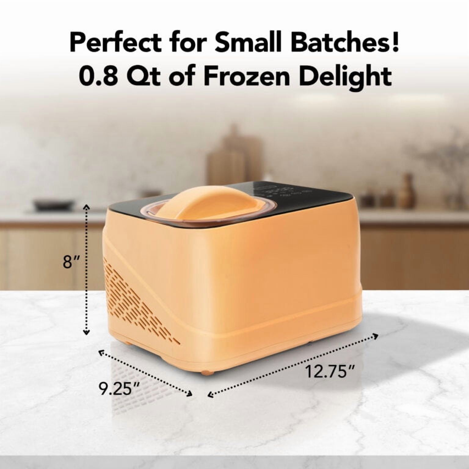 Whynter 0.8 Quart Compact Automatic Ice Cream Maker with Stainless Steel Bowl, Honey Peach ICM-080-HP